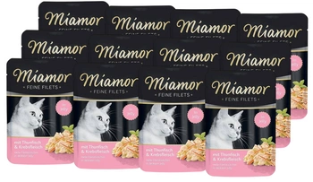 Miamor Feine Filets - vlhké krmivo pre mačky filety z tuniaka s krabom 12x100g