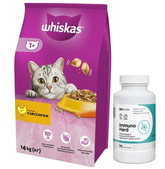 Whiskas s kuracím mäsom 14 kg & LAB-V Immuno Hard 90 kapsúl