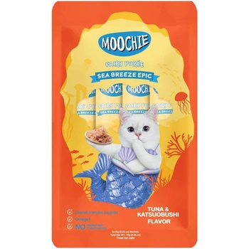 MOOCHIE Fairy Puree Tuniak a Katsuobushi maškrta pre mačky 5×15g
