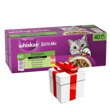 WHISKAS TASTY MIX mokré krmivo pre mačky Chef's Choice v omáčke 40 x 85 g + PREKVAPENIE PRE MAČKU