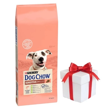 PURINA Dog Chow Adult Sensitive Salmon 14kg + ZADARMO prekvapenie pre psa!