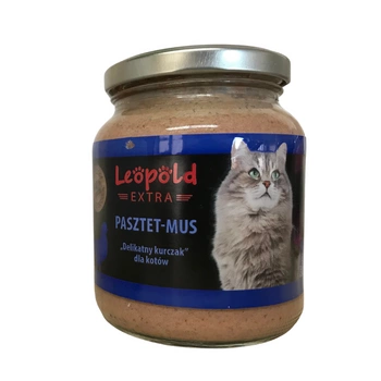 Leopold Pate Mousse "Delicate Chicken" pre mačky 300g +10% Gratis (Jar)