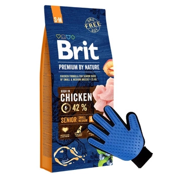BRIT Premium By Nature Senior S+M 15kg + ZADARMO česacia rukavica!