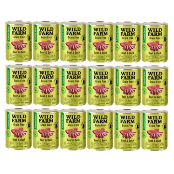 WILD FARM Prémiové hovädzie a kačacie mäso bez obilnín 18x400 g - krmivo pre mačky bez obilnín