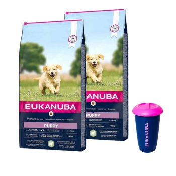 Eukanuba Puppy & Junior Lamb & Rice 2x2,5 kg + 4,5 kg nádoba na potraviny ZADARMO