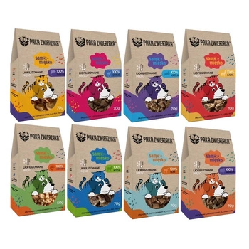 Paka Zwierzaka Lyofilizované maškrty Mix príchutí 8x70g
