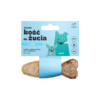 AZANKI Žuvacia kosť s platesou pre psov - ryba 12 cm