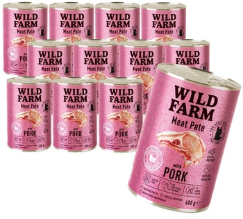 WILD FARM Paštéta bravčová 12x400g - bezlepkové krmivo pre mačky