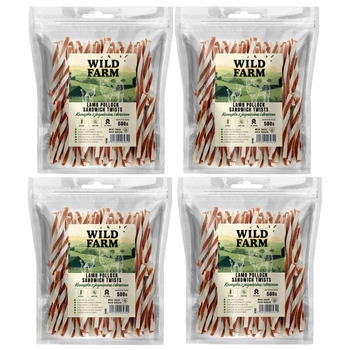 WILD FARM Sendvič s jahňacím mäsom a treskou 4x500g psia maškrta