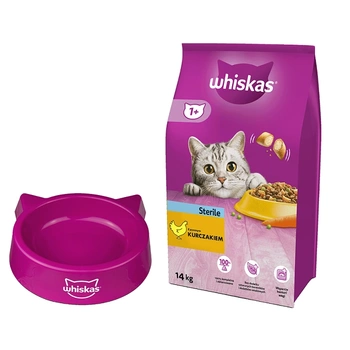 Whiskas Adult Sterile Chicken 14 kg + ZADARMO MISKA PRE MAČKY!!!