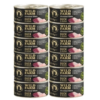 WILD FARM Fillets Duck&Chicken 12x70g - mokré krmivo pre mačky bez obilnín vo vývare
