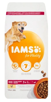 IAMS-Dry krmivo Vitality pre staršie psy veľkých plemien, s kuracím mäsom 12kg