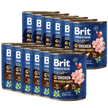 Brit Premium by Nature Kuracie mäso s kuracími srdiečkami 12x800g