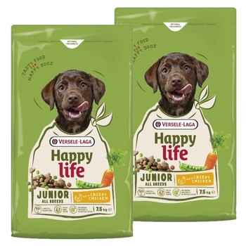 VERSELE-LAGA Happy Life Junior Chicken 2x7,5 kg - krmivo pre šteniatka a mladé psy s hydinovým mäsom