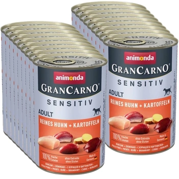 ANIMONDA GranCarno Sensitiv Adult Dog príchuť: kura + zemiaky 18x400g