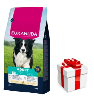 EUKANUBA Active Adult Medium Breed Chicken 15kg  + prekvapenie pre vášho psa ZDARMA
