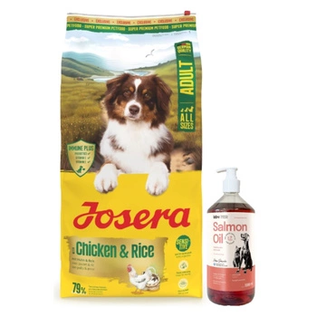 JOSERA Chicken&Rice 12,5kg & Lab-v Lososový olej 1000 ml