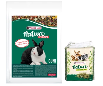 VERSELE-LAGA Cuni Nature Original 9 kg krmiva pre králiky + Timothy Hay 1kg