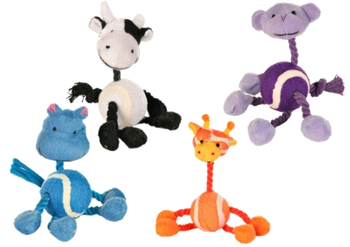 TRIXIE Hračka s loptou a šnúrkami v tvare zvieratiek - 16 cm