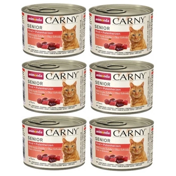 ANIMONDA Cat Carny Senior hovädzie a morčacie srdce 6x200g