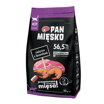 PAN MIĘSKO Teľacie mäso s krevetami S 10kg pre mačky