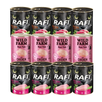 RAFI Cat Adult + WILD FARM Pate Mix 12x400g
