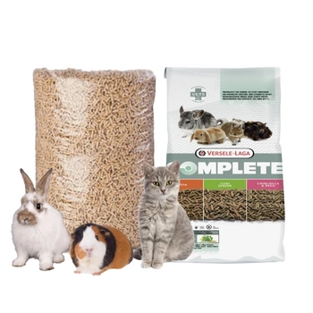 VERSELE-LAGA Cavia Complete 8kg + EcoPellet Ekologická drevená peletová podstielka pre mačky, morčatá a králiky 15 kg
