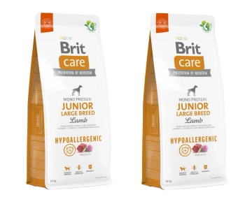 BRIT CARE Dog Hypoallergenic Junior Large Breed Lamb 2x12kg