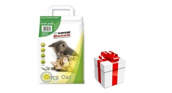 SUPER BENEK Kukuričná podstielka s vôňou: Fresh Grass 7L + prekvapenie pre mačku ZDARMA