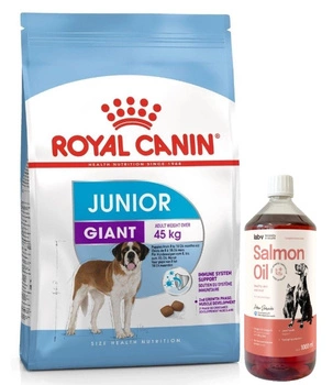 ROYAL CANIN Giant Junior 15 kg + LAB V Lososový olej pre psov a mačky 1000ml