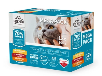 Frendi sáčky pre mačky (kuracie/hovädzie/krůta) 12x100g
