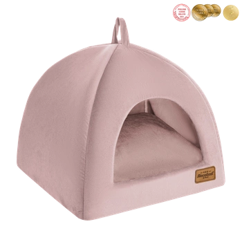 RECOBED psí búdka Velurove lila pink S 40x40cm