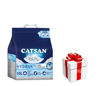 CATSAN Hygiene Plus 10l - prírodné stelivo pre mačky + prekvapenie pre mačku ZDARMA