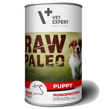 Vetexpert RAW PALEO puppy beef 400g - konzervované hovädzie mäso