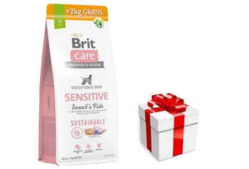 BRIT CARE Sustainable Sensitive Insect & Fish 12kg+2kg + prekvapenie pre vášho psa ZDARMA