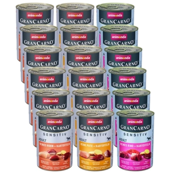 ANIMONDA GranCarno Sensitiv pre dospelých psov mix príchutí 18x400g