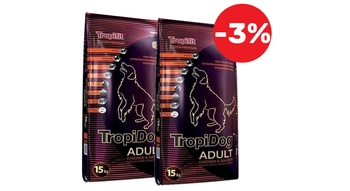 TROPIDOG Super Premium dospelí stredné a veľké plemená kuracie mäso s lososom 2x15kg