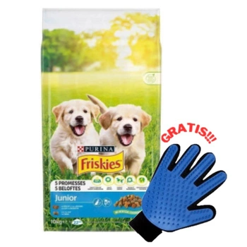 Friskies dog Junior s kuraťom a zeleninou s mliekom 15 kg + RUKAVICA NA ČESANIE ZADARMO!!