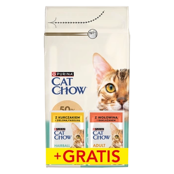 PURINA Cat Chow Hairball Chicken Rich Food 1,5kg + 2 sáčky ZADARMO