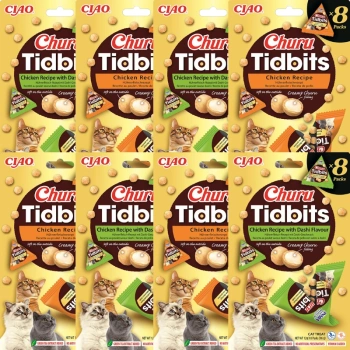 INABA Cat Churu Tidbits - hydinové príchute 8x (8x12g)
