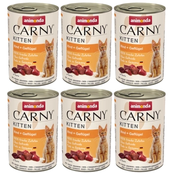 ANIMONDA Cat Carny Kitten chuť: hovädzie mäso, hydina 6x400g