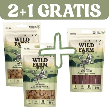WILD FARM maškrta pre mačky 3x50g