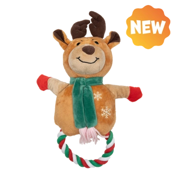 UNIQ PETS PLYŠOVÁ HRAČKA PRE PSOV SQUEAKIES sobá žuvacia hračka v tvare prsteňa s pišťalkou 25x35cm