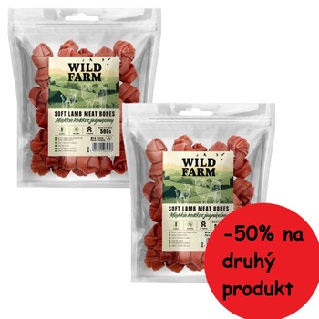 WILD FARM Mäkké jahňacie kocky 2x500g Psí maškrta