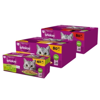 WHISKAS Sáčky pre dospelých 200 x 85 g Mix príchutí