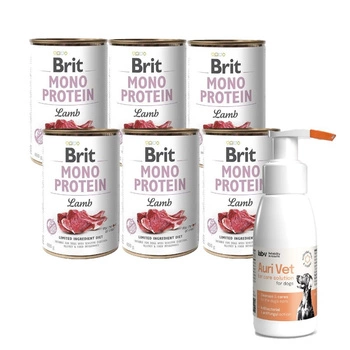 Brit mono protein lamb 6x400g & Prípravok na starostlivosť o uši pre psov 75 ml