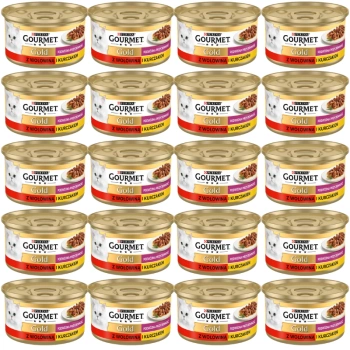 Purina Gourmet Gold s hovädzím a kuracím mäsom v omáčke 72x85g