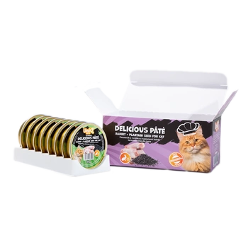 UNIQ PETS VLHKÉ KRMIVO PRE MAČKY ROYAL RABBIT králičie burgerky so semienkami skorocelu 30 g x 8 ks