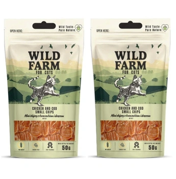 WILD FARM 50 g Kuracie a tresčie lupienky 2x50 g mačacie maškrty