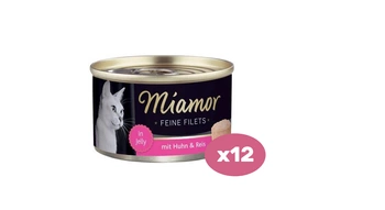 Miamor Feine Filets - vlhké krmivo pre mačky kuracie filé s ryžou 12x100g plechovka